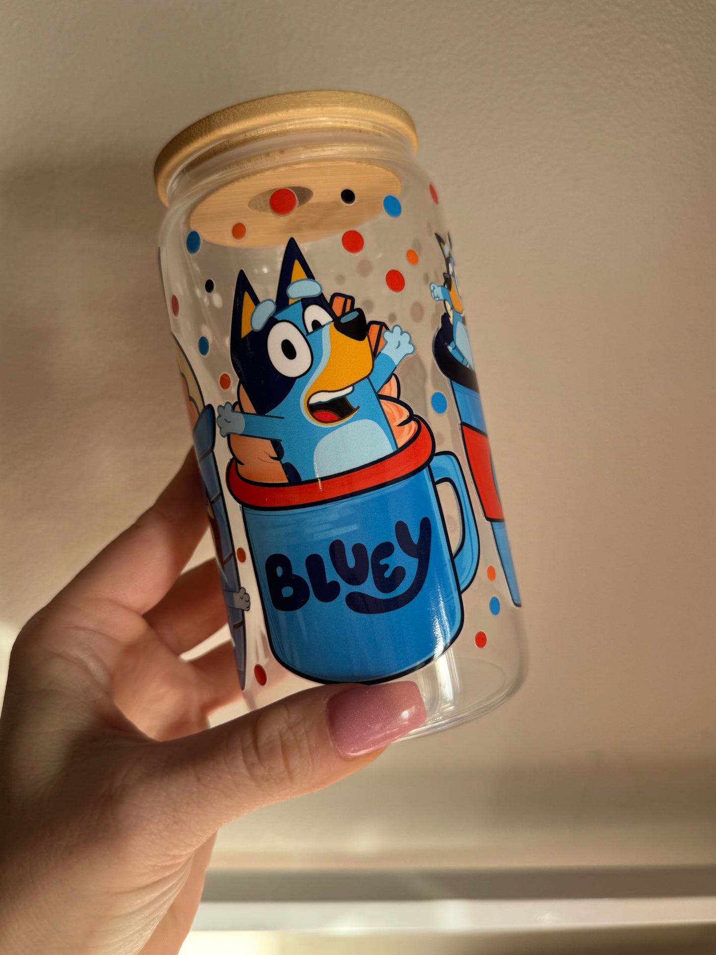 Bluey Glass Cup