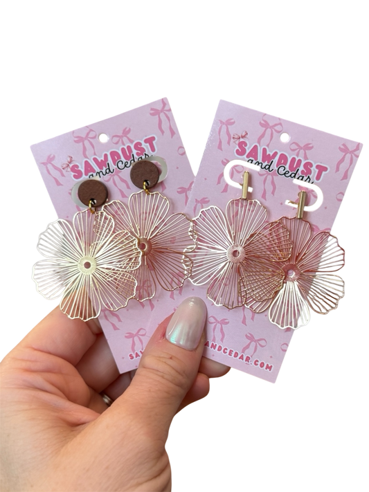 Gold Flower Earrings