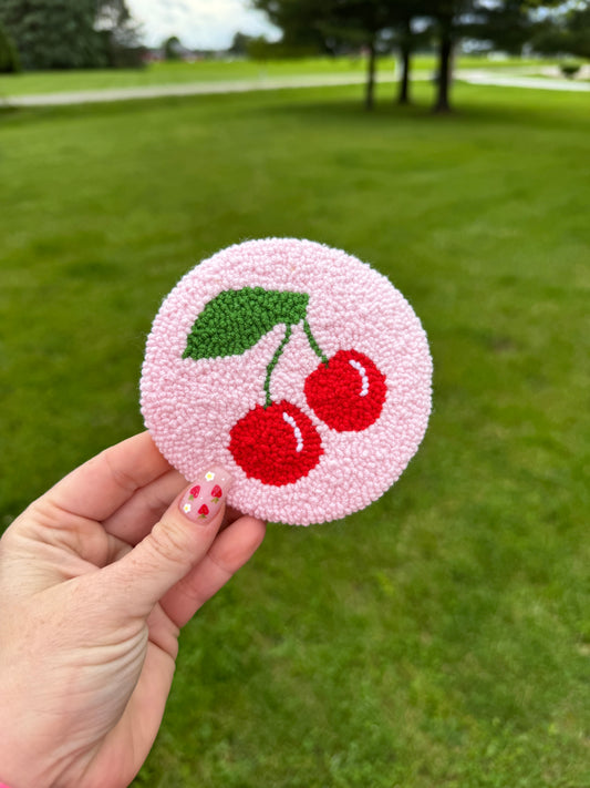 Cherry Mug Rug Coaster