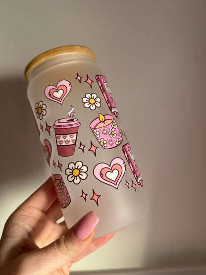Bookish Girly Glass Cup