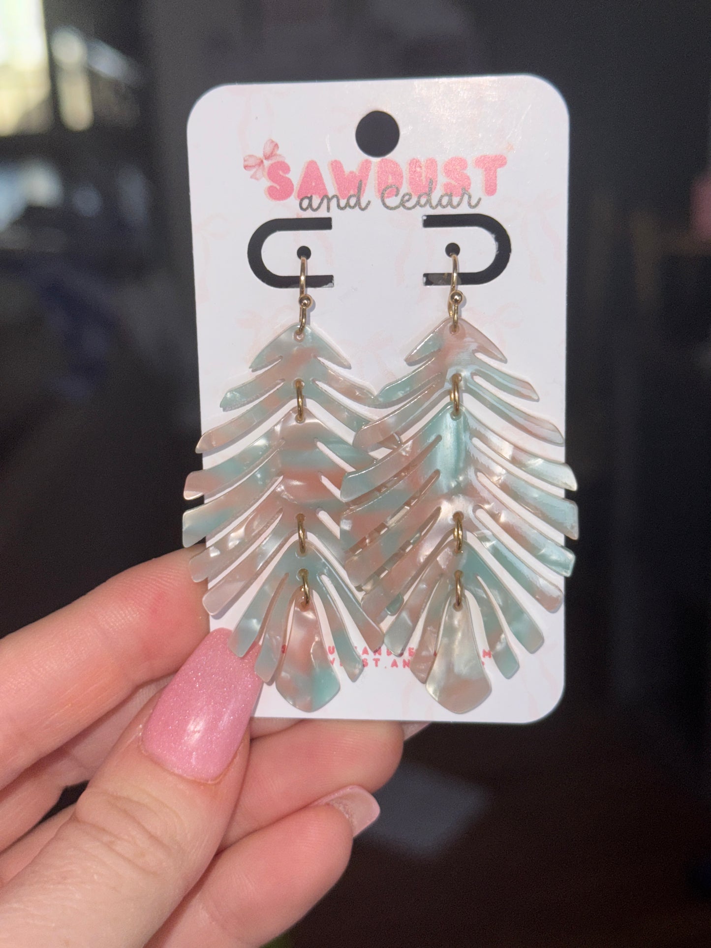 Cotton Candy Fern Earrings