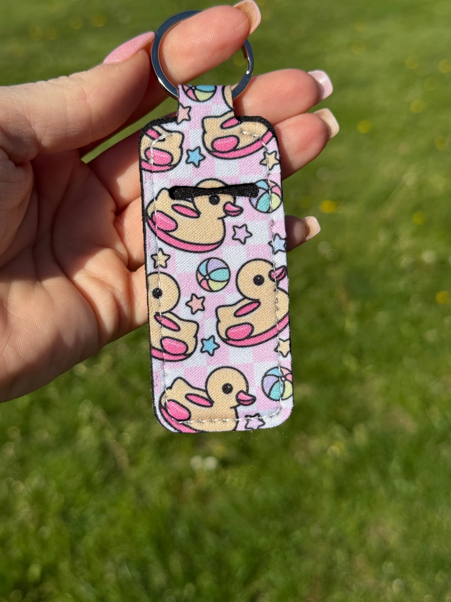 Rubber Ducky Days Chapstick Keychain