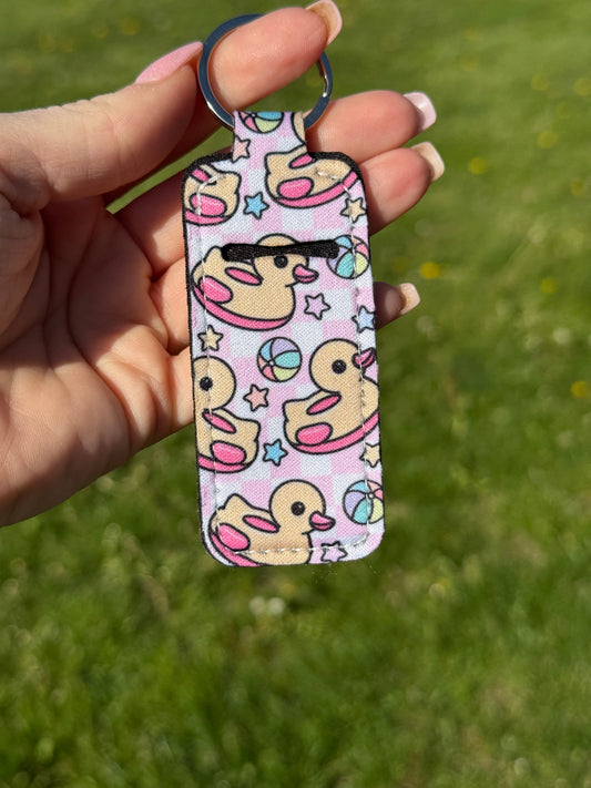 Rubber Ducky Days Chapstick Keychain