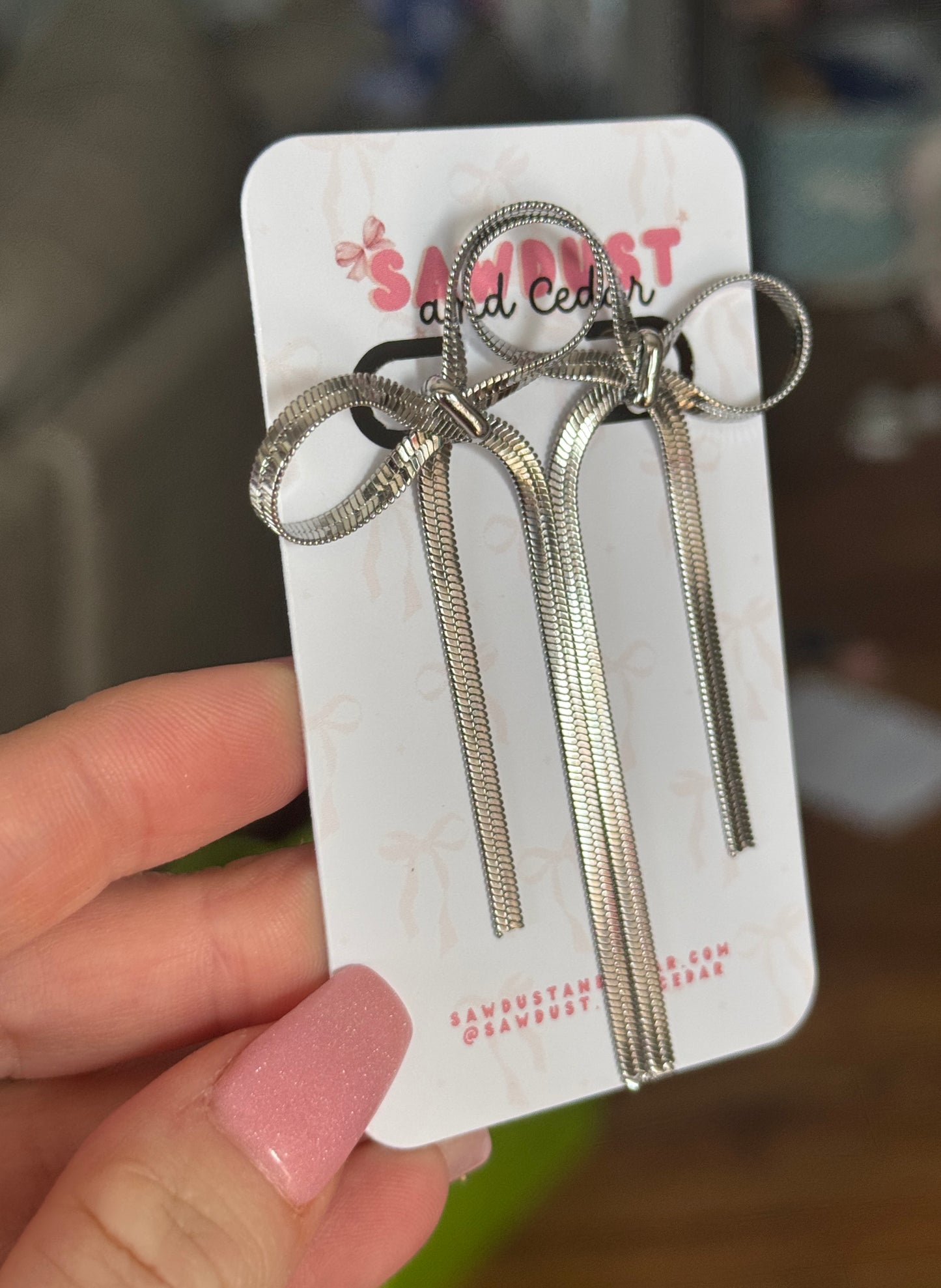 Silver Luxe Bow Earrings