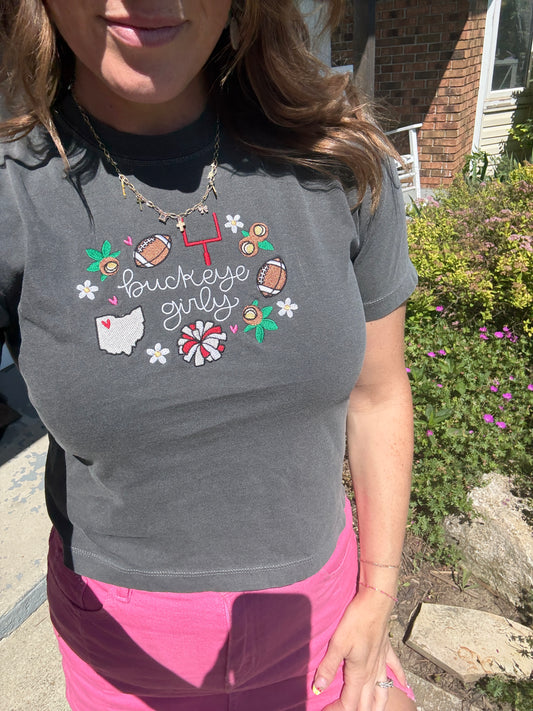 Ohio Girly Crop Tee