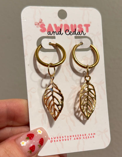 Golden Leaf Dangles Earrings