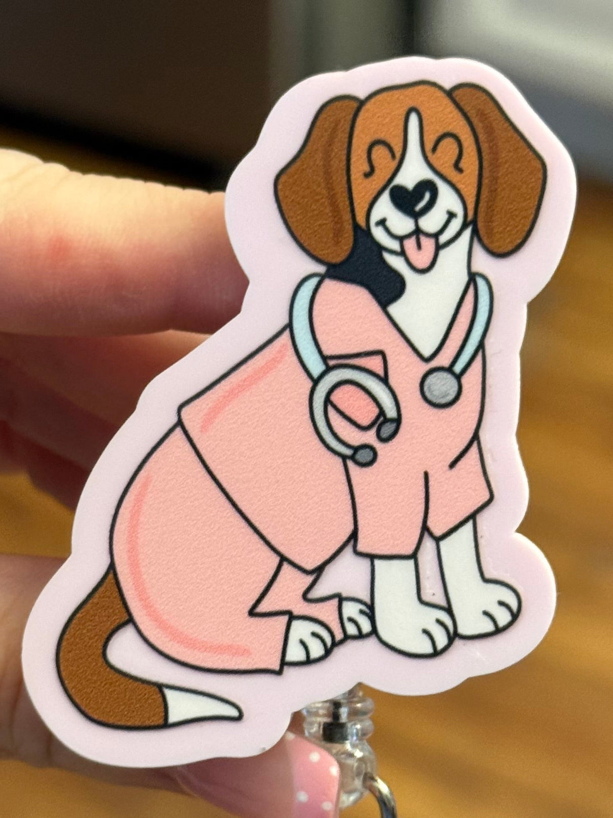 Nurse Dog Badge Reel