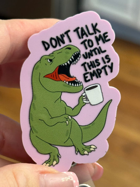 Coffee T-Rex Badge Reel