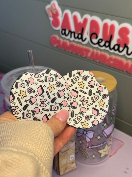 Teach & Chic Car Coasters