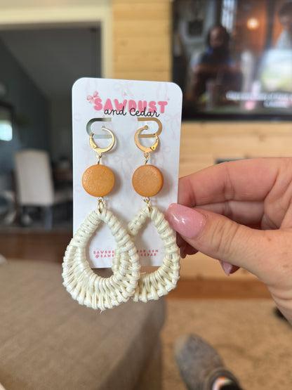 Boho Rattan Drop Earrings