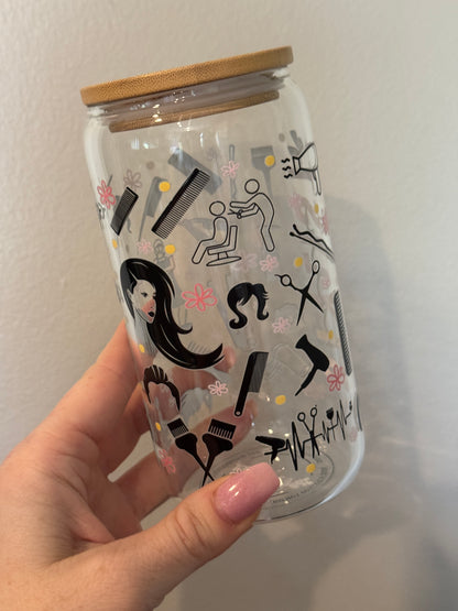 Hair Stylist Glass Cup