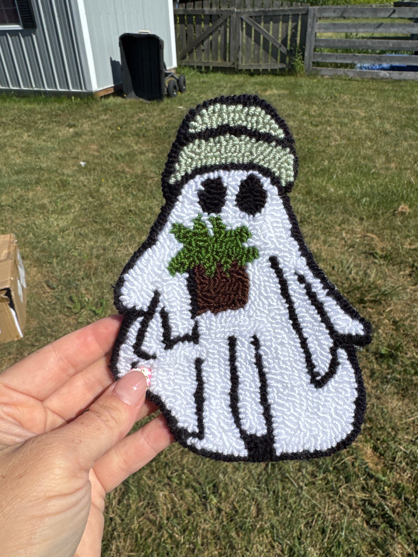 Ghost Plant Lover Mug Rug Coaster