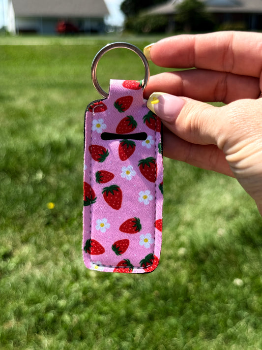 Sweet Strawberry Chapstick Keychain
