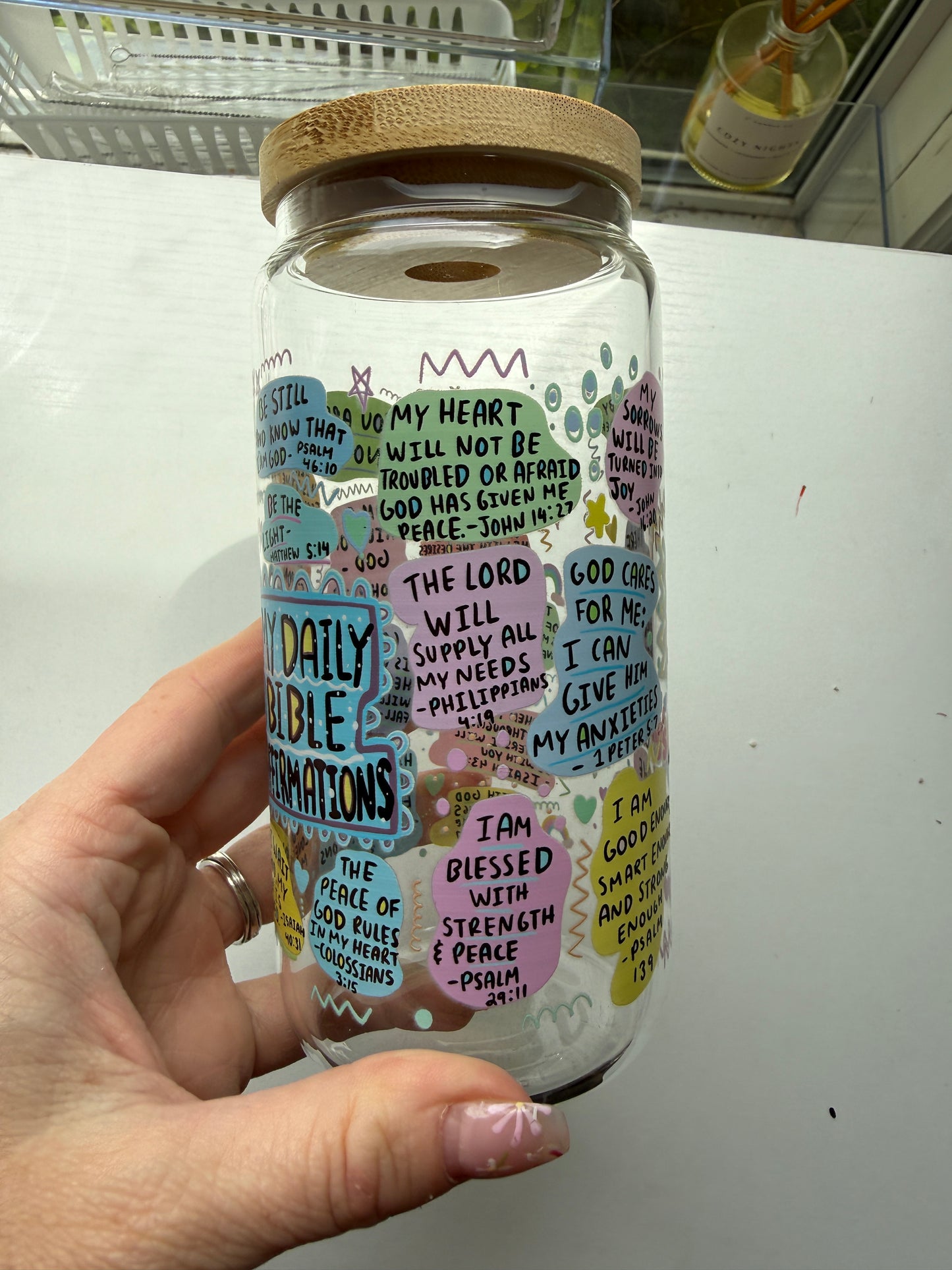 Daily Bible Affirmations Glass