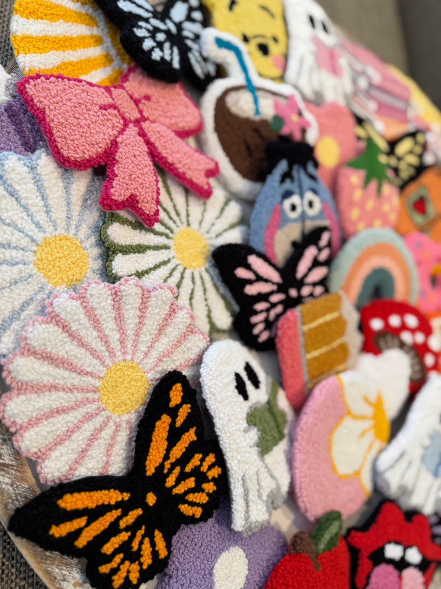 Pink Butterfly Mug Rug Coaster