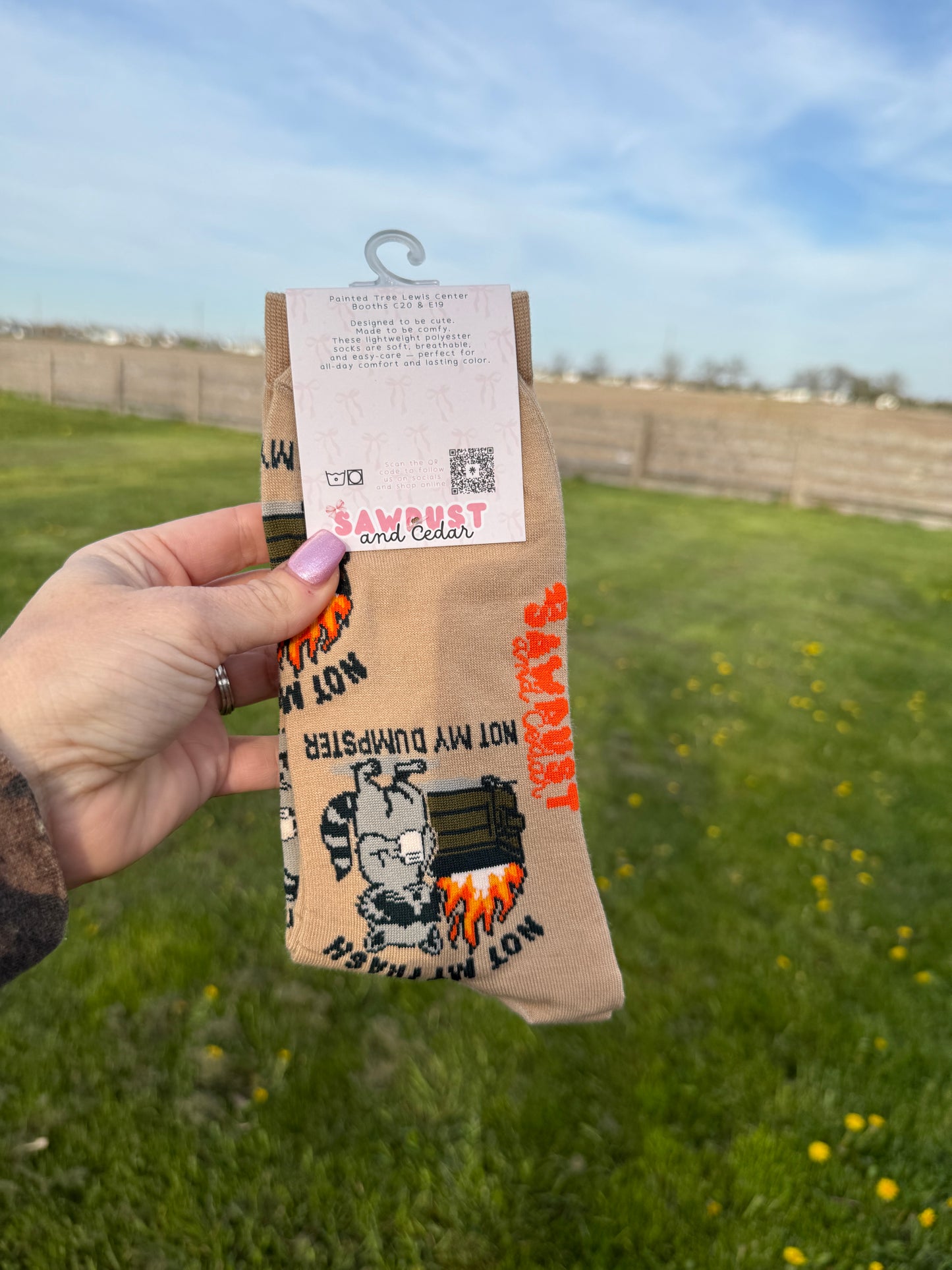 Not my Trash Raccoon Socks