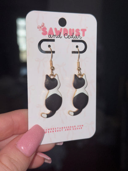 Tuxedo Cat Earrings