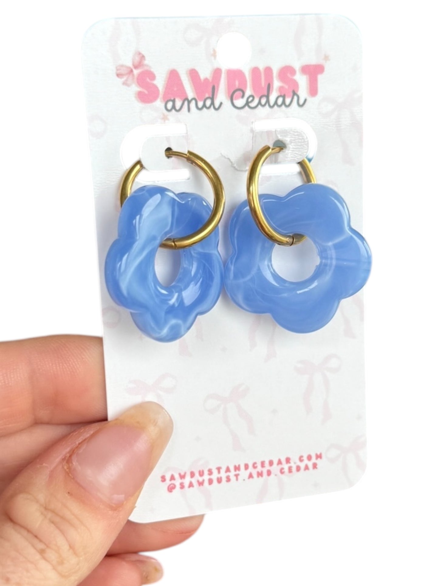 Blue Pop Bloom Earrings