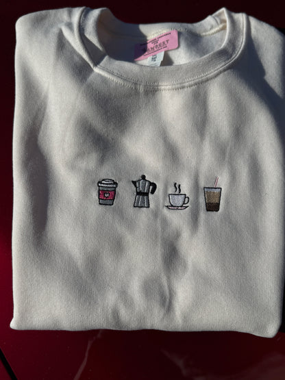 Embroidered Coffee Lover Crewneck