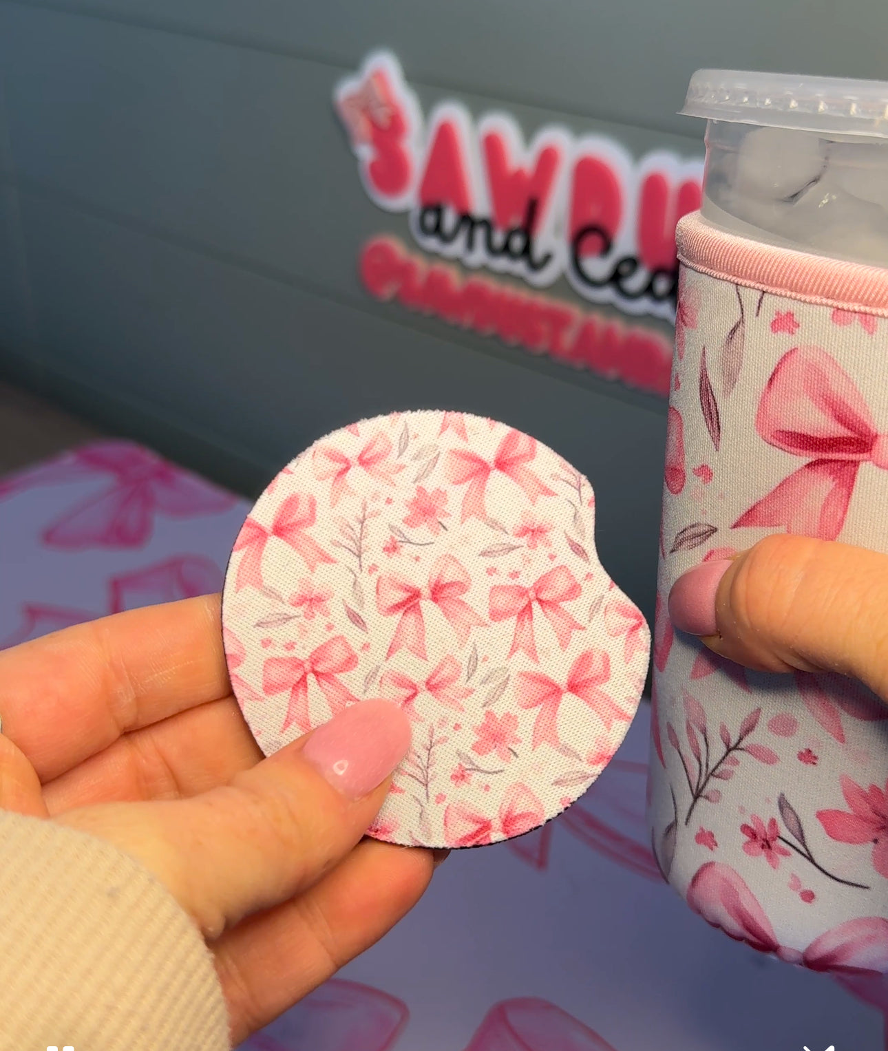 Bows in Bloom Car Coaster