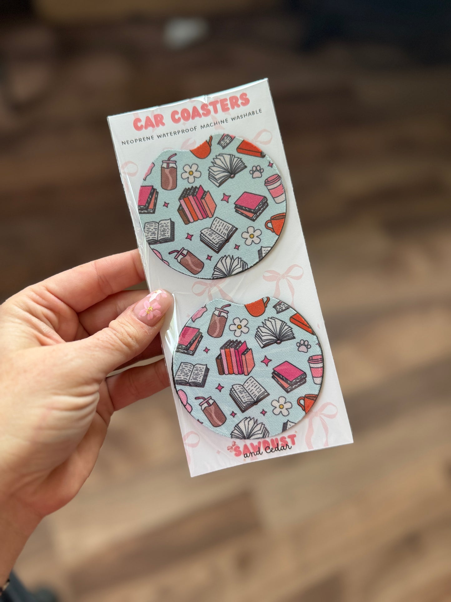 Bookish bliss car coaster