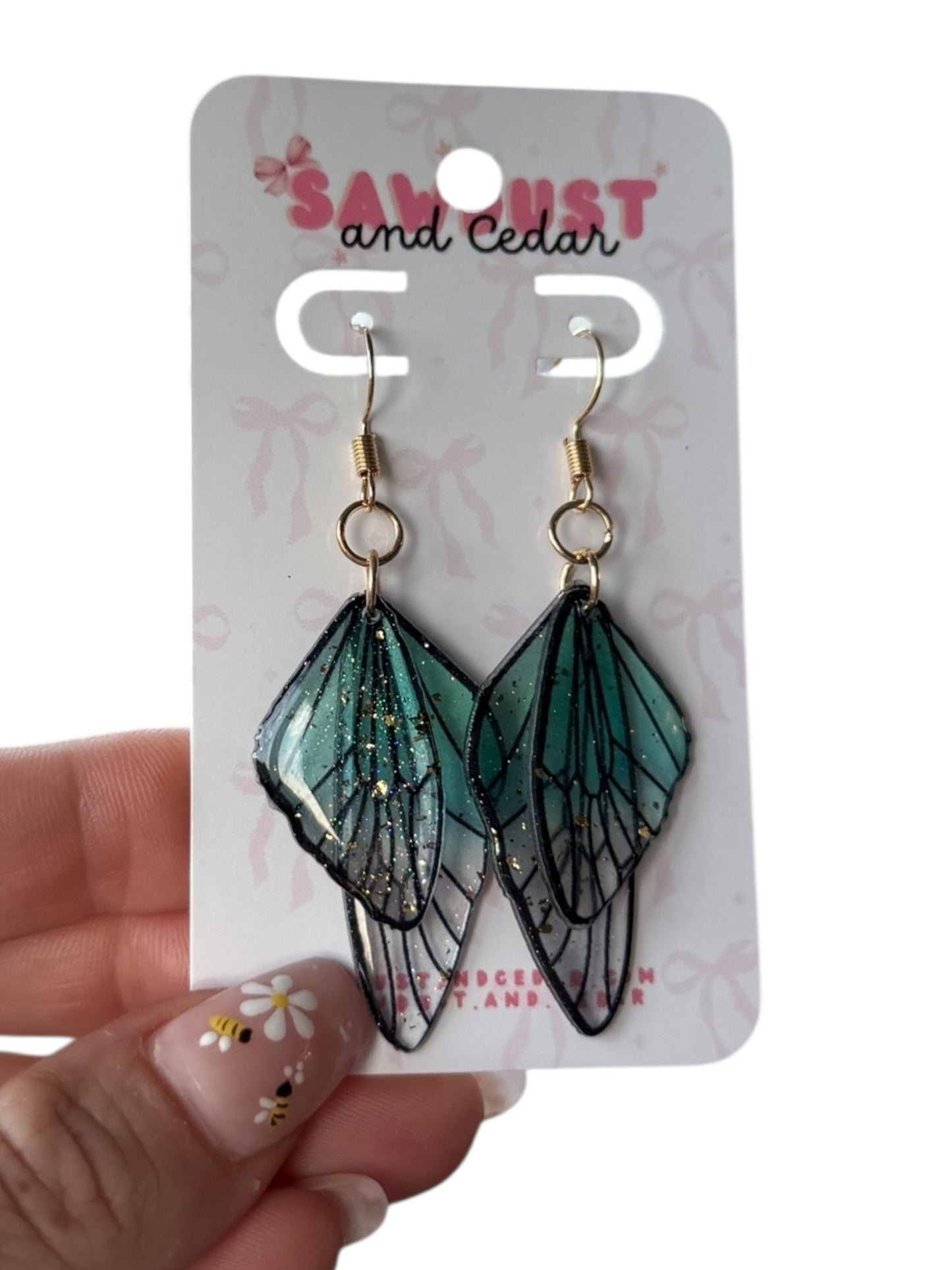 Butterfly Wing Teal Earrings