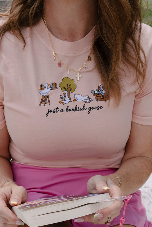 Bookish Goose Crop Tee