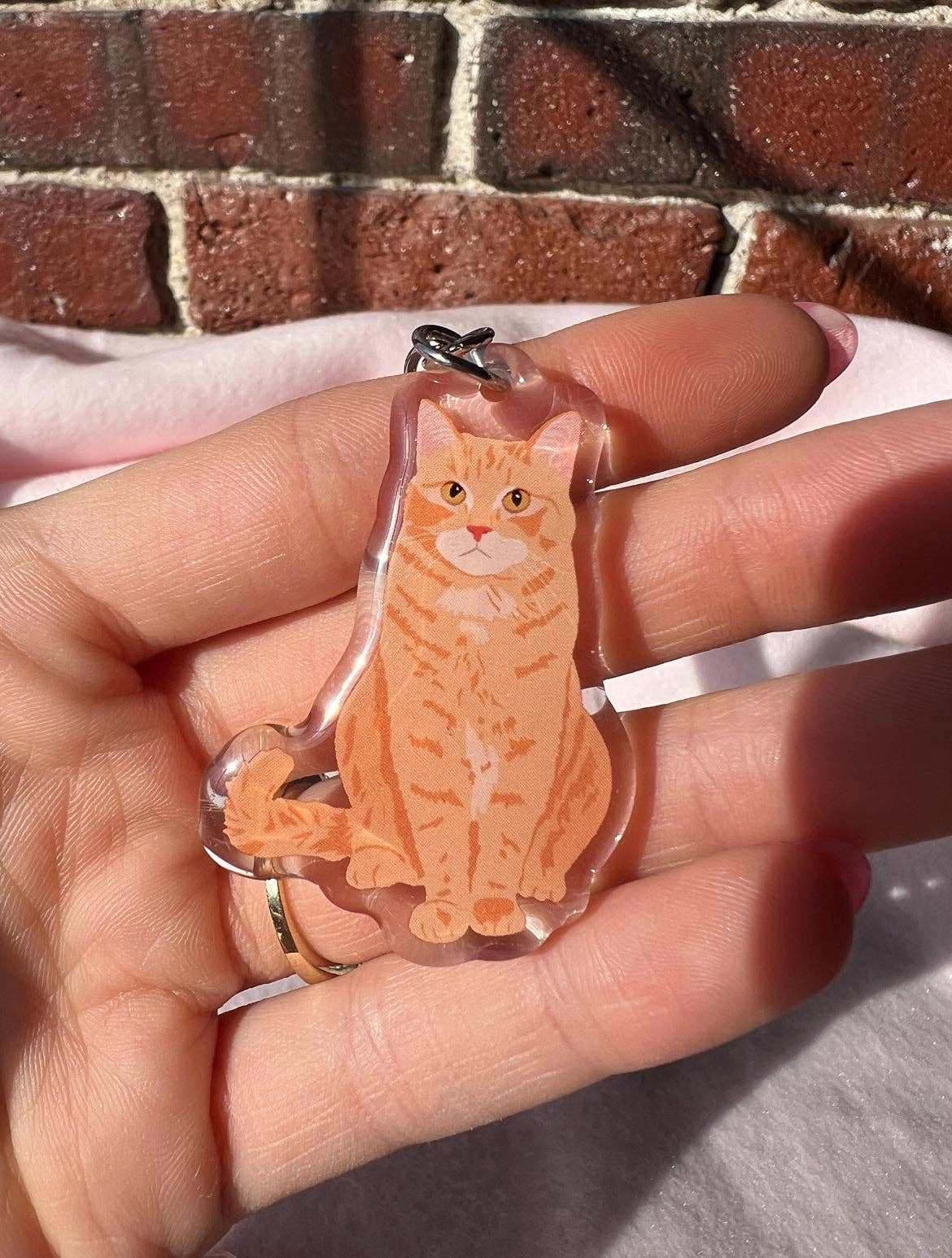 Orange Tabby Cat Keychain