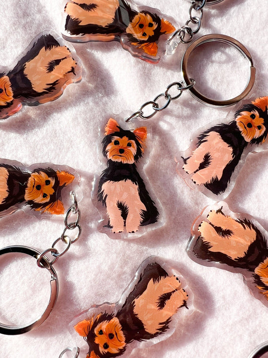 Yorkshire Terrier (black & tan yorkie) Keychain