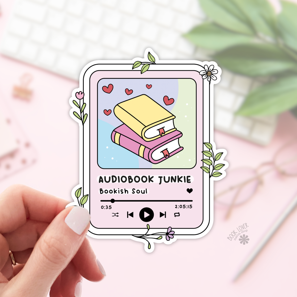 Audio Book Junkie Stickers / Bookish Stickers / Book Lover
