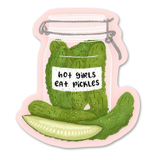 Hot Girls Eat Pickles - Funny Food Sticker