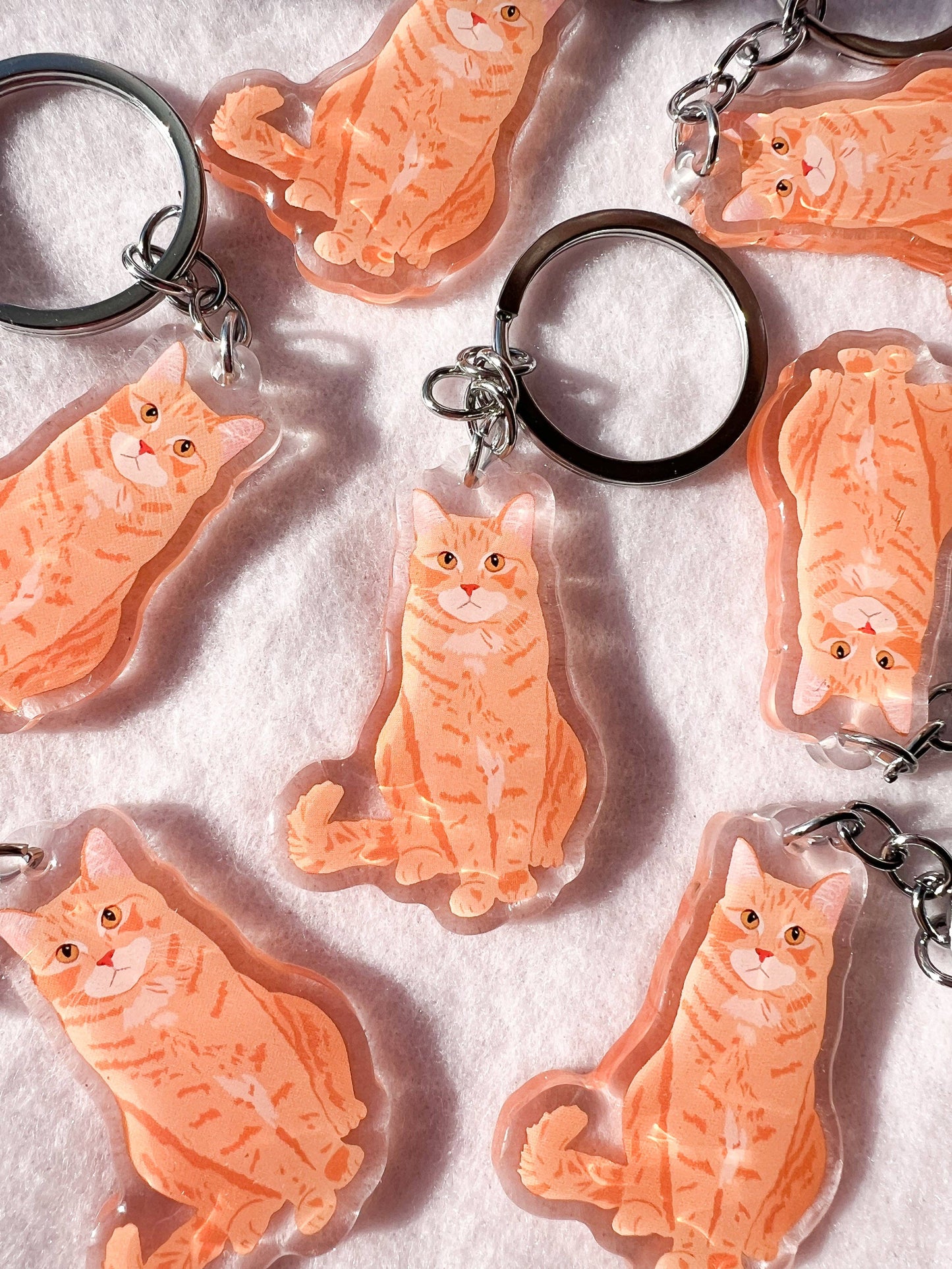 Orange Tabby Cat Keychain